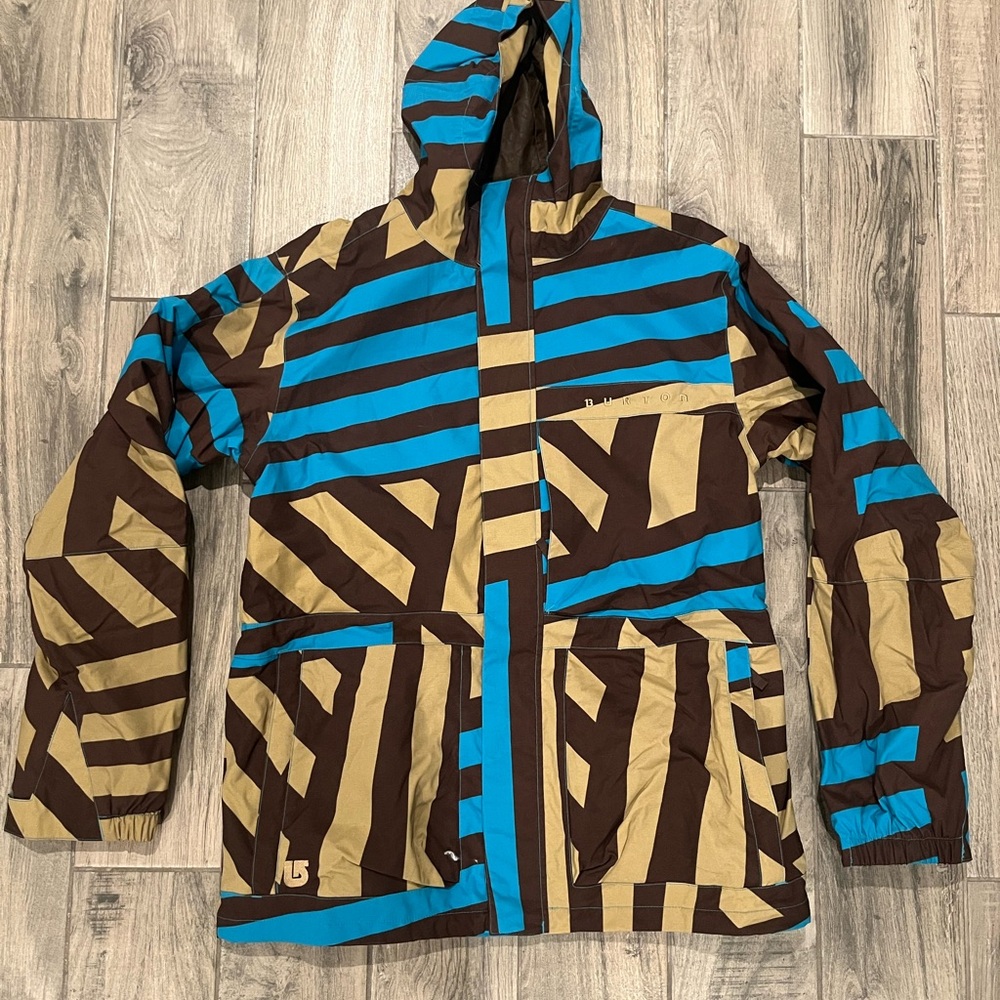 Burton Striped Jacket in Blue and Brown